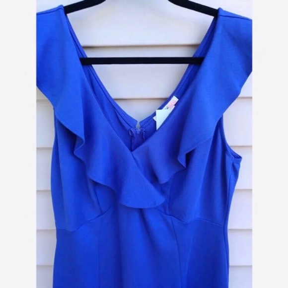 Sale! Gorgeous Blue Ruffle Midi Dress - Picture 2 of 8